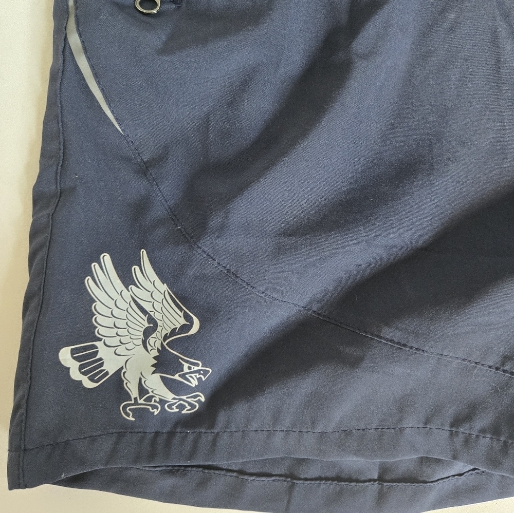 Icarus navy blue lightweight drawstring athletic shorts zip pockets sz L - Picture 2 of 8